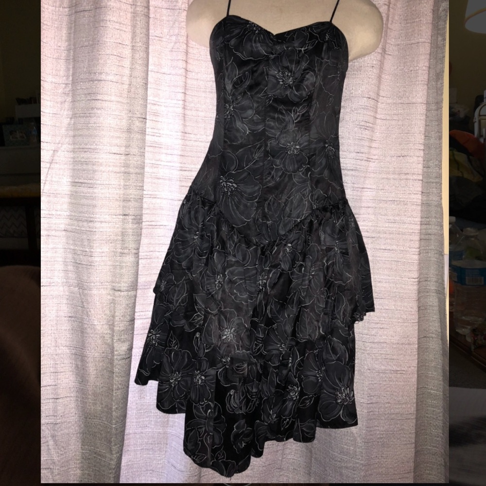 80s inspired floral prom dress